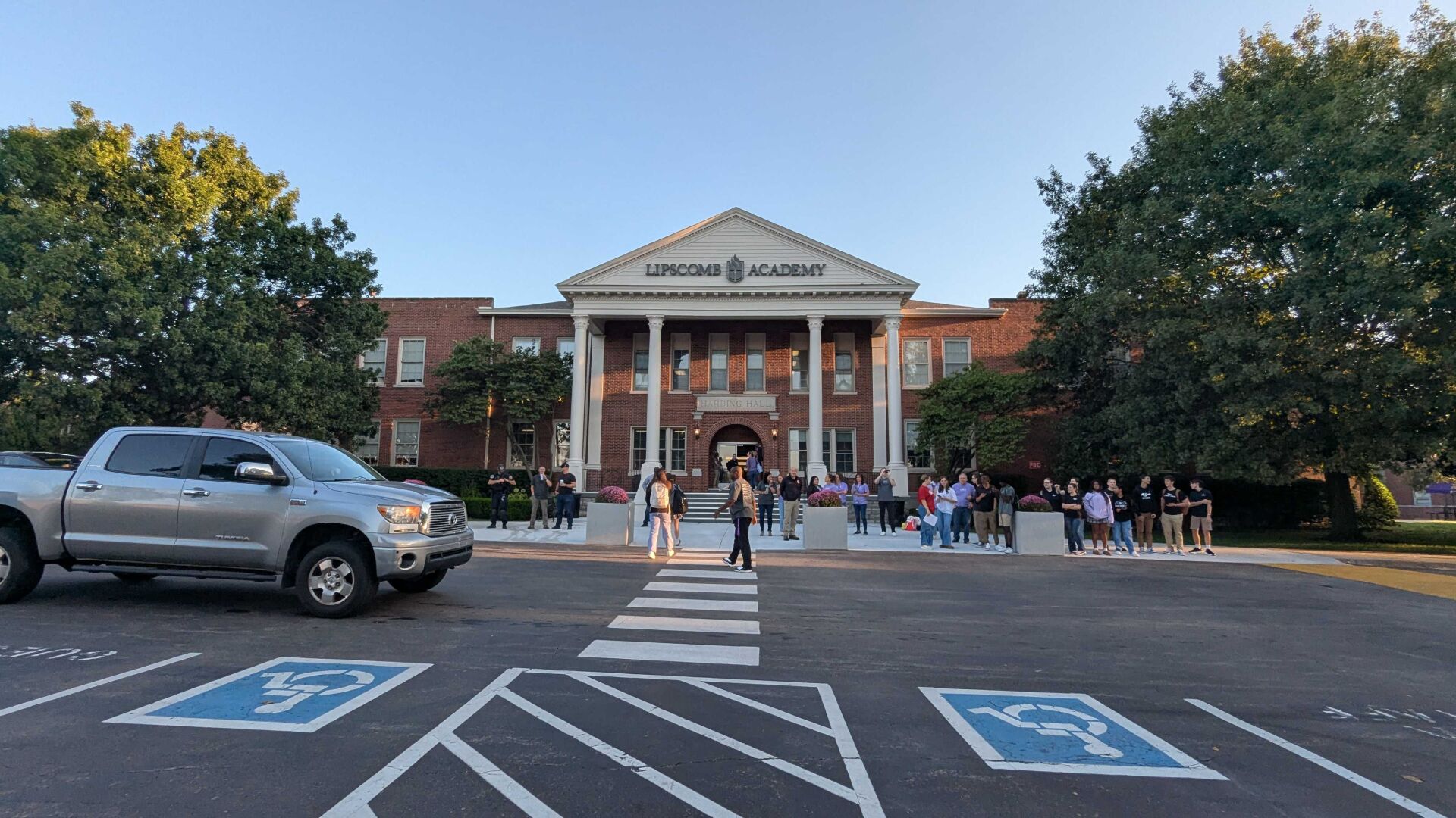 Students gathered outside of Lipscomb Academy